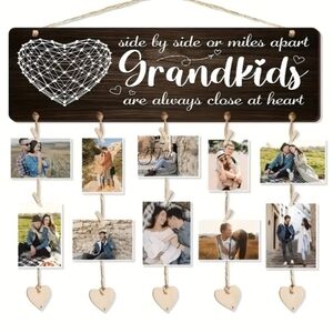 ❤️ Grandkids Wall Decor Plaque - Brown and White